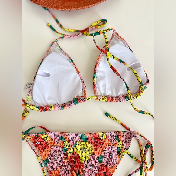 Women’s Floral Print Halter String Thong Bikini Bathing Suit 2 Piece Swimsuit XL - Picture 4 of 7